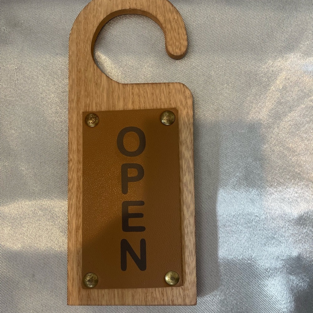 Wooden Door Hanger with Open Sign